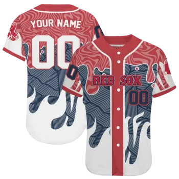 custom boston red sox pattern drip red white jersey best selling