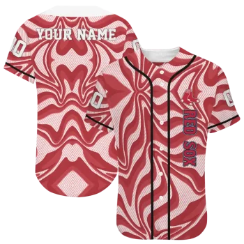 custom boston red sox psychedelic curves red jersey best selling