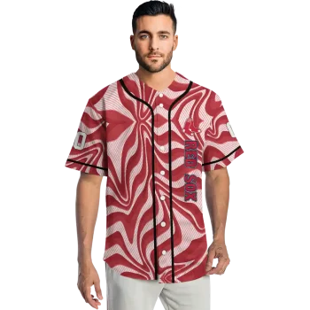 custom boston red sox psychedelic curves red jersey fashion forward