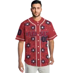 custom boston red sox snowflake festive red jersey best selling