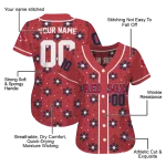 custom boston red sox snowflake festive red jersey best selling