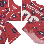 custom boston red sox snowflake festive red jersey best selling
