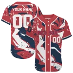 custom boston red sox splash swirl red jersey best selling