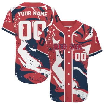 custom boston red sox splash swirl red jersey best selling
