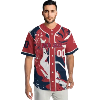 custom boston red sox splash swirl red jersey fashion forward
