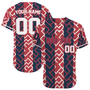 custom boston red sox squares grid red jersey best selling