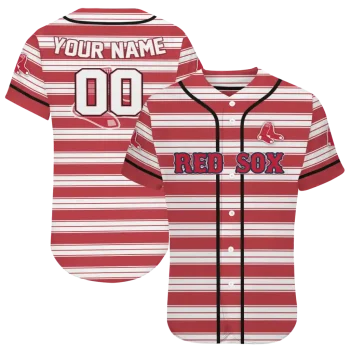 custom boston red sox stripe layers red white jersey best selling
