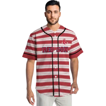 custom boston red sox stripe layers red white jersey fashion forward