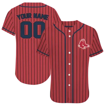 custom boston red sox stripe pattern red jersey best selling