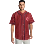 custom boston red sox stripe pattern red jersey best selling