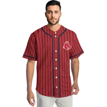 custom boston red sox stripe pattern red jersey fashion forward