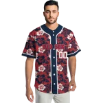 custom boston red sox tropical hibiscus navy jersey best selling