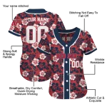 custom boston red sox tropical hibiscus navy jersey best selling