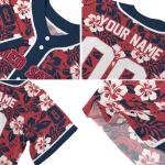 custom boston red sox tropical hibiscus navy jersey best selling