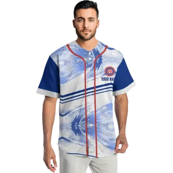 custom chicago cubs arrow fade blue white jersey fashion forward