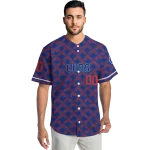 custom chicago cubs chevron interlock blue jersey best selling