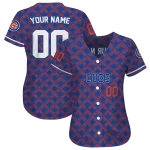 custom chicago cubs chevron interlock blue jersey best selling