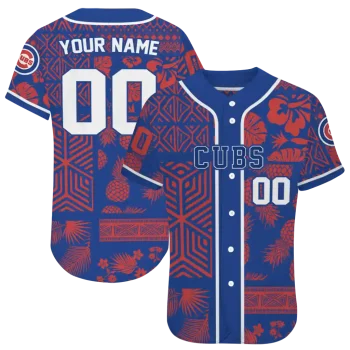 custom chicago cubs pineapple palm geo blue jersey best selling