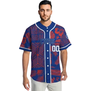 custom chicago cubs pineapple palm geo blue jersey fashion forward
