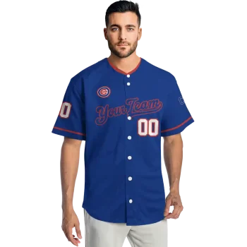 custom chicago cubs plain classic blue jersey fashion forward