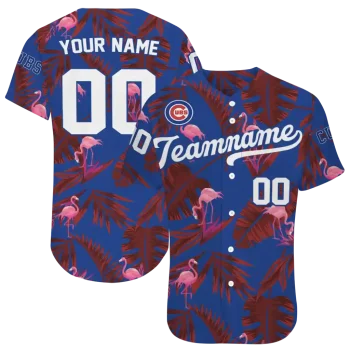 custom chicago cubs tropical flamingo blue jersey best selling