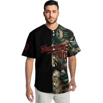 custom chicago cubs tropical foliage black jersey fashion forward
