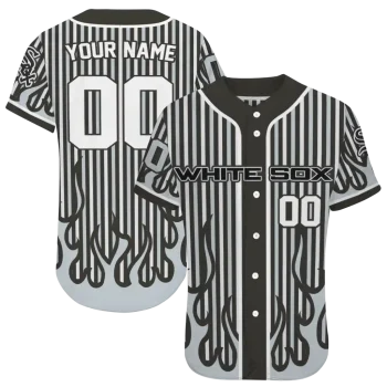 custom chicago white sox blazing stripes black jersey best selling