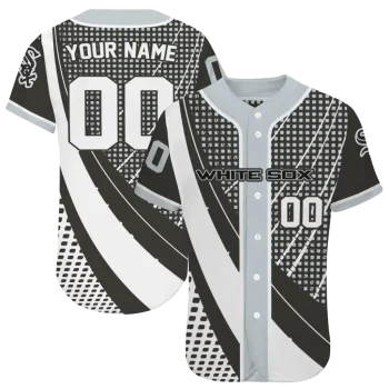 custom chicago white sox curved stripes black white jersey best selling