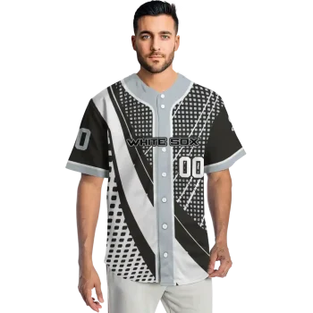 custom chicago white sox curved stripes black white jersey fashion forward