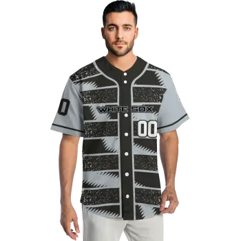 custom chicago white sox edgy stripes black jersey fashion forward