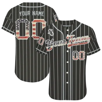custom chicago white sox vertical stripes black jersey best selling