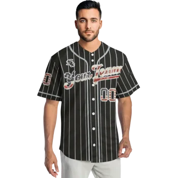 custom chicago white sox vertical stripes black jersey fashion forward