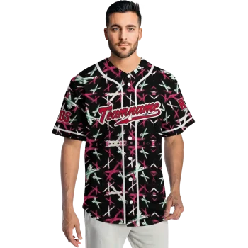 custom cincinnati reds abstract x black jersey fashion forward
