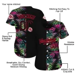 custom cincinnati reds palm leaf black jersey best selling