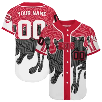 custom cincinnati reds pattern drip red white jersey best selling