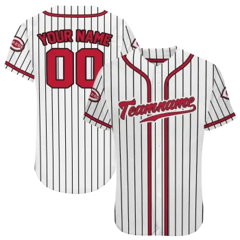 custom cincinnati reds pinstripe lines white jersey best selling