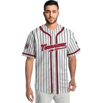 custom cincinnati reds pinstripe lines white jersey fashion forward