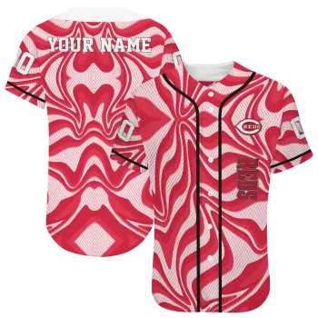 custom cincinnati reds psychedelic curves red jersey best selling