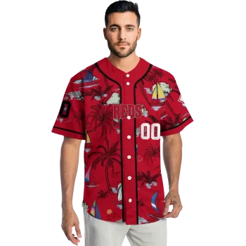 custom cincinnati reds sailboat island red jersey fashion forward
