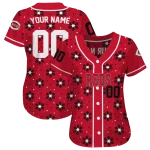 custom cincinnati reds snowflake festive red jersey best selling