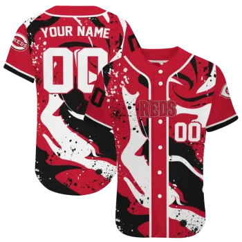 custom cincinnati reds splash swirl red jersey best selling