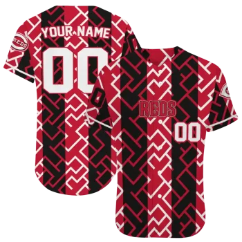 custom cincinnati reds squares grid red jersey best selling