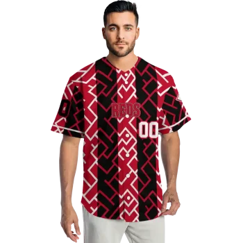 custom cincinnati reds squares grid red jersey fashion forward