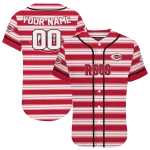 custom cincinnati reds stripe layers red white jersey best selling