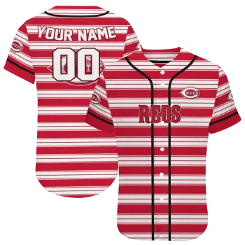 custom cincinnati reds stripe layers red white jersey best selling