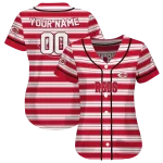 custom cincinnati reds stripe layers red white jersey best selling