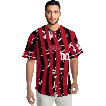 custom cincinnati reds stripe paint red jersey fashion forward