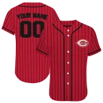 custom cincinnati reds stripe pattern red jersey best selling