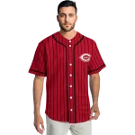 custom cincinnati reds stripe pattern red jersey best selling