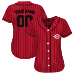 custom cincinnati reds stripe pattern red jersey best selling